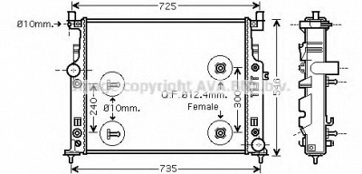 AVA QUALITY COOLING ms2436 -  Радиатор, охлаждение двигателя
